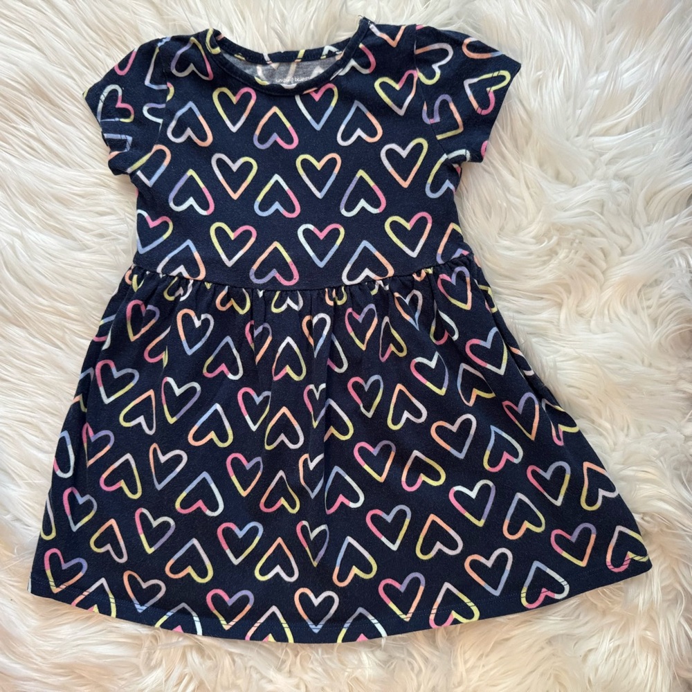 Jumping Beans Baby Girl Heart Patterned Dress Size 18 Months Gently used - Picture 1 of 5